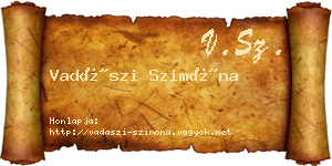 Vadászi Szimóna névjegykártya
